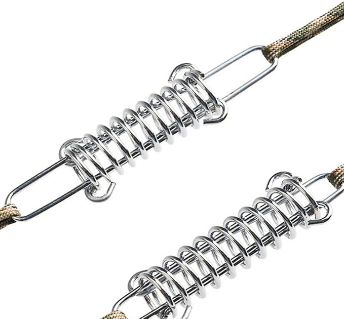 2pcs Tent Wind Spring Wind Rope Buckle,Outdoor Camping High Strength Steel Rope Buckle,Tent Fixed Buckle Spring Hook Buckle