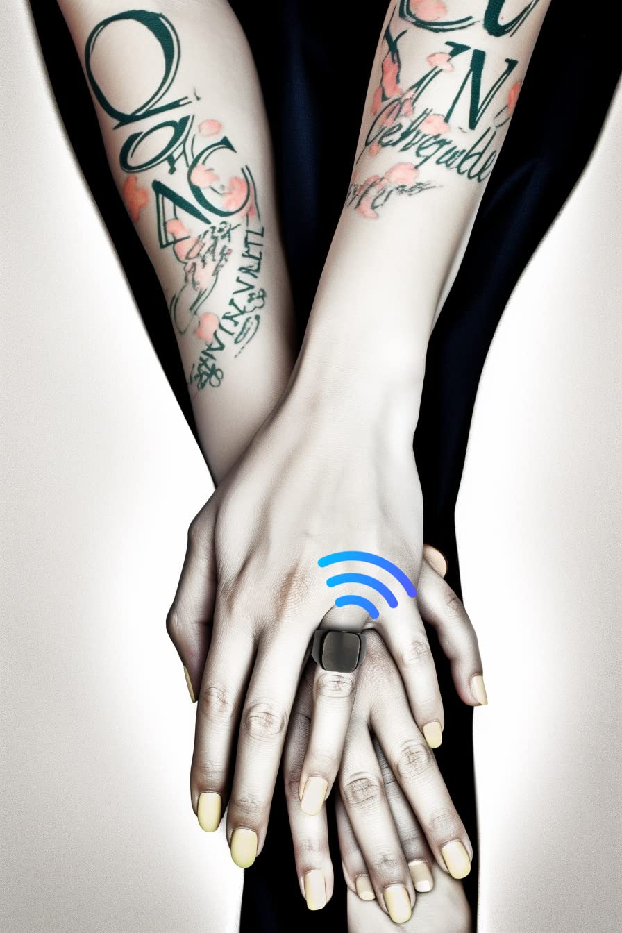 The Electronic Black Square Ring •))) Share any link to any mobile phone with a simple caress !