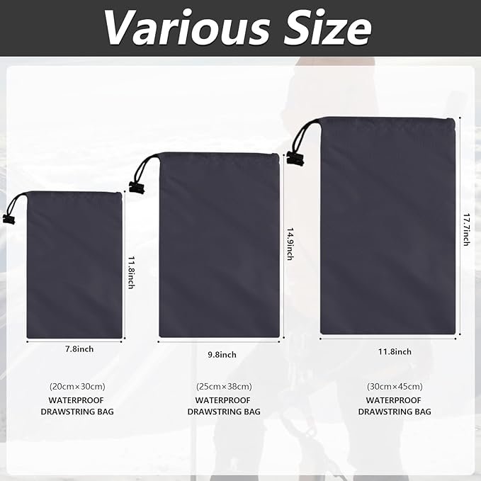 iMucci Upgrade Waterproof Drawstring Bag Sack Nylon Bag Ditty Bag for Gym Traveling, Hiking, Yoga, Shopping