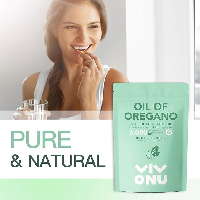 Oil of Oregano Capsules & Vitamin D3 10000 iu Plus K2 (MK-7) 200 mcg, 300 Coconut Oil Softgels