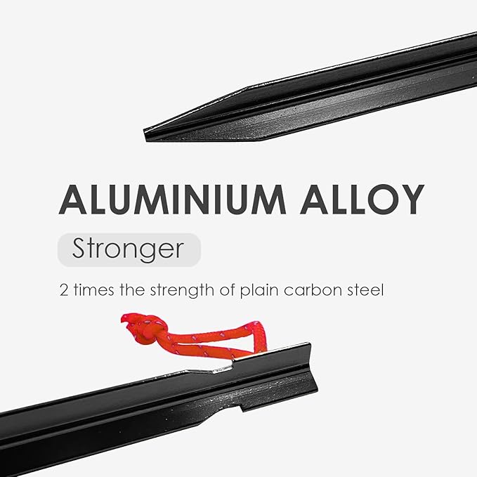 Gold Armour Tent Stakes - 12 Pack Heavy Duty, Lightweight, Camping Stakes Pegs for Outdoor Tent and Tarp, Essential Camping Gear Equipment Accessories (Black)