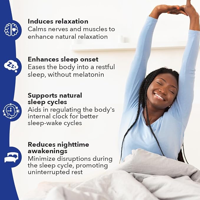 LifeSeasons Rest-ZZZ Melatonin Free - Sleep Support Supplement - Calms Nervous System - Eases Restlessness & Nerve-Related Sleeplessness - Magnesium GABA & Chamomile - 60 Capsules