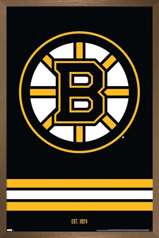 Trends International NHL Boston Bruins - Logo 21 Wall Poster, 14.725" x 22.375", Bronze Framed Version