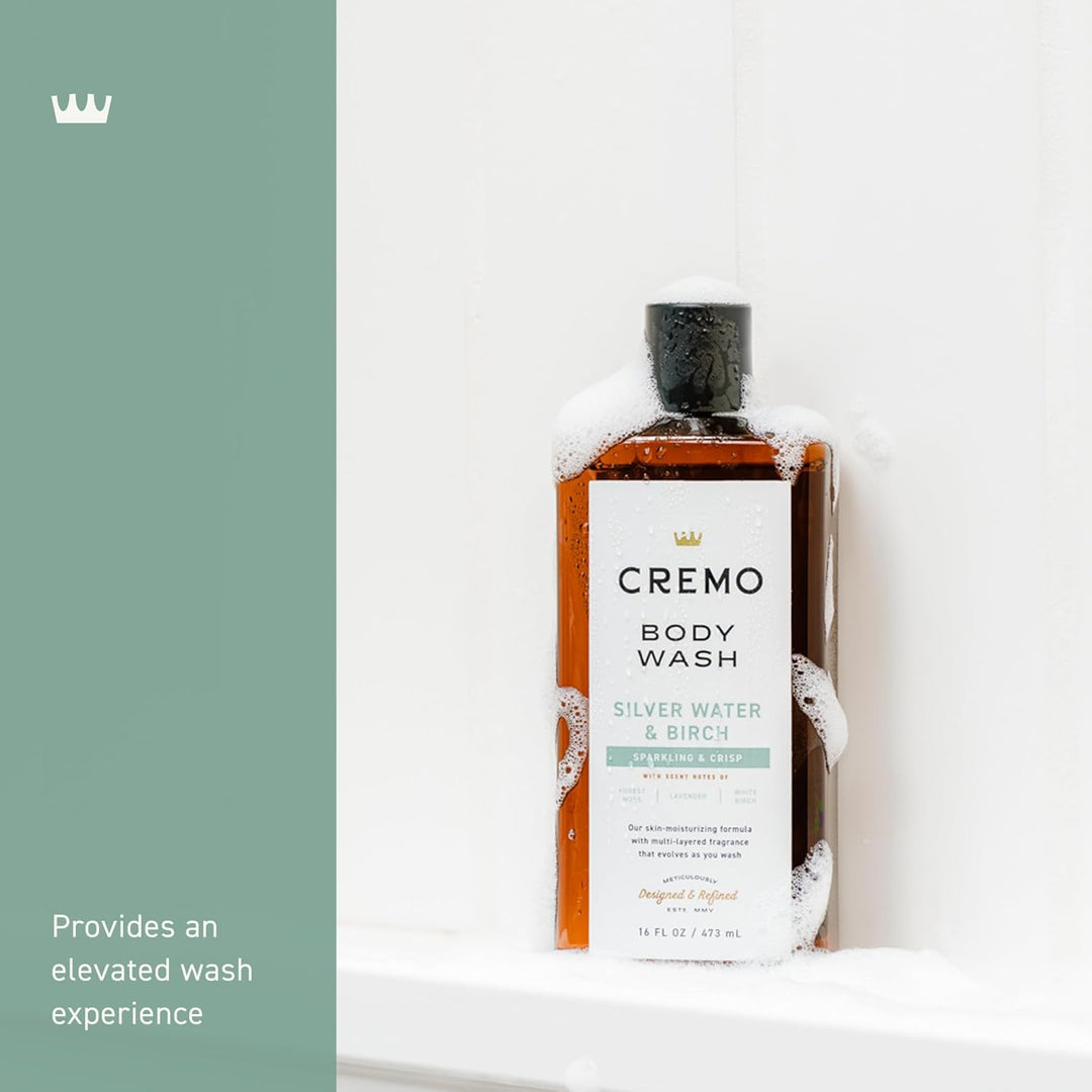 Revitalizing Cremo Body Wash for Men | Glacier-Fed & White Birch | 16 Fl Oz