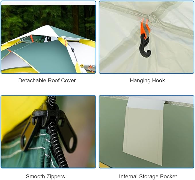 axGear Camping Tent Waterproof Windproof Dome Hiking Tent 2 to 4 People Family