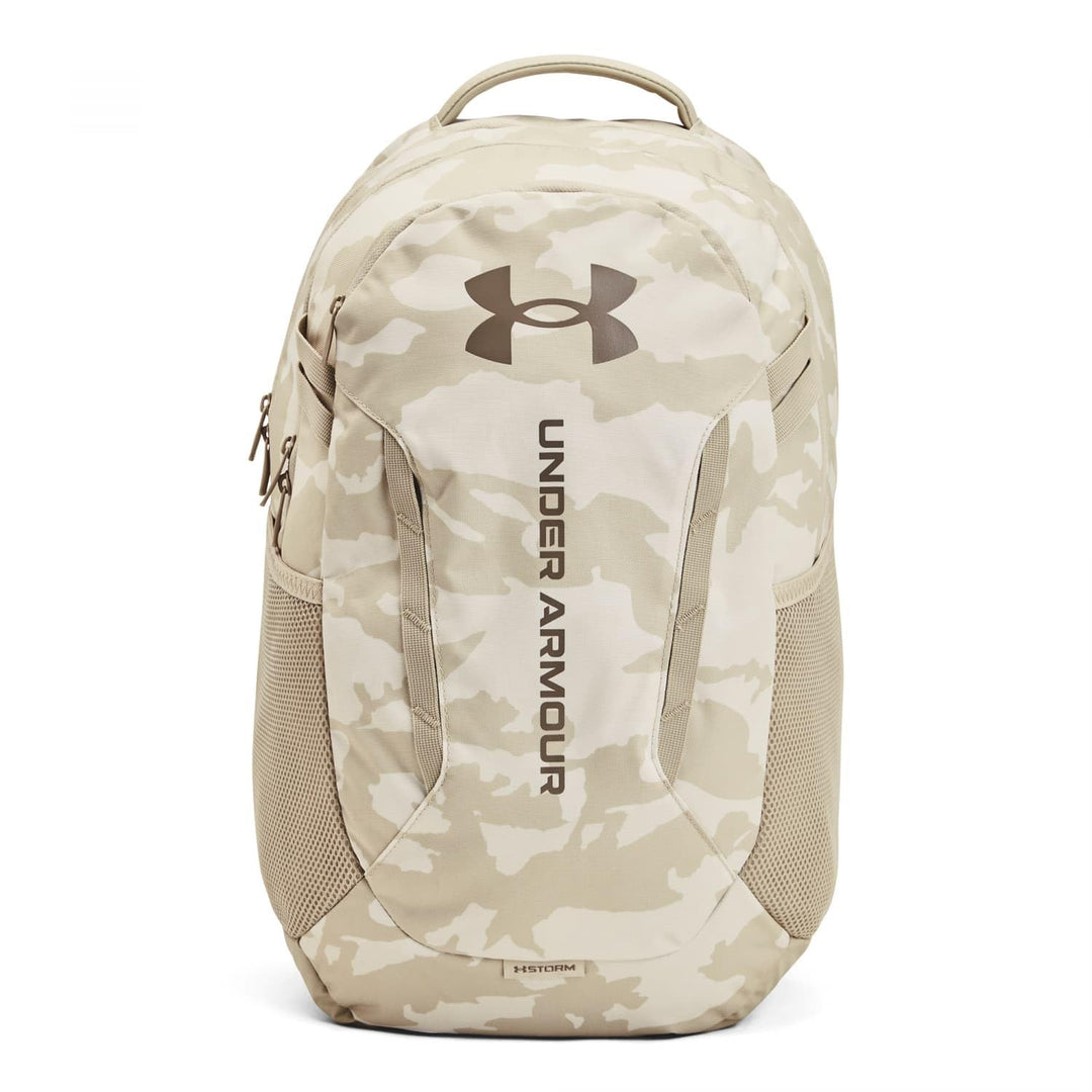 Under Armour Unisex-Adult Hustle 6.0 Backpack, (110) Summit White / / Taupe Dusk, One Size Fits Most