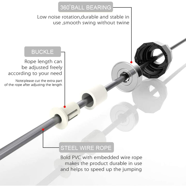 Redify Jump Rope,Jump Ropes for Fitness for Women Men and Kids,Speed Jumping Rope for Workout with Ball Bearings,Adjustable Skipping Rope for Exercise&Slim Body at Home School Gym (Blue,Black)