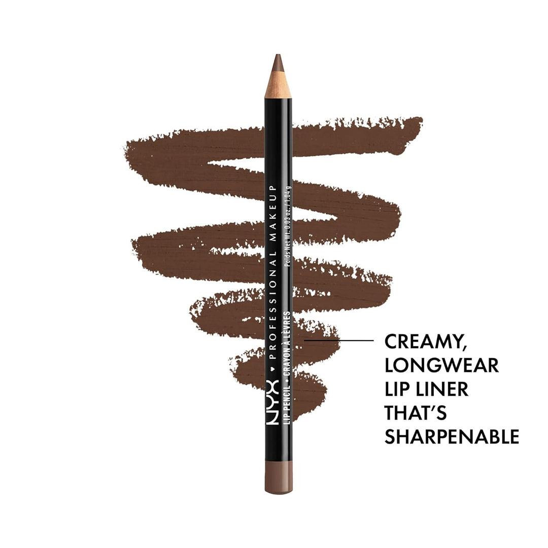 NYX Slim Lip Pencil | Long-Lasting Creamy Lip Liner | Hot Red - 2 Pack
