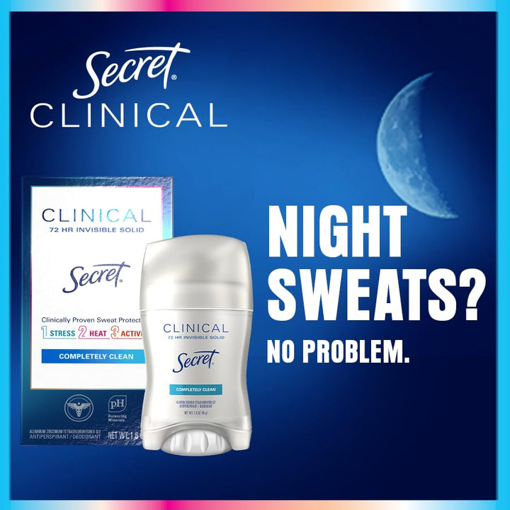 Secret Clinical Strength Antiperspirant | 72Hr Sweat & Odor Protection | For Women