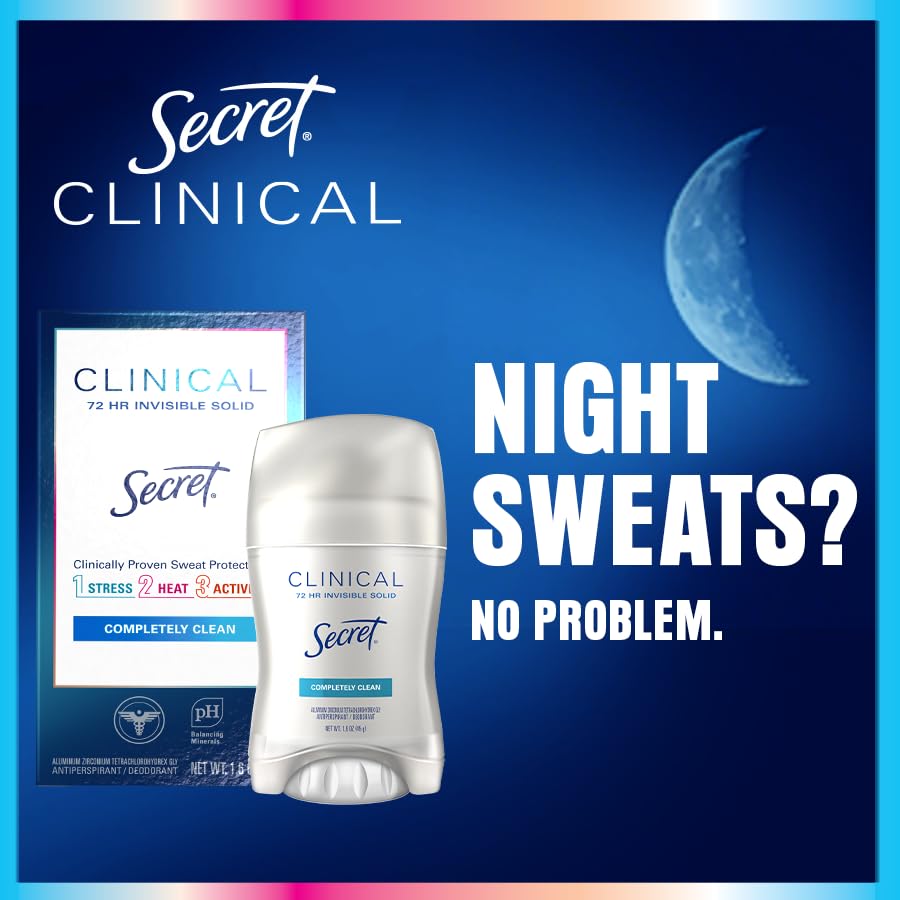 Secret Clinical Strength Antiperspirant Deodorant for Women | 72Hr Sweat & Odor Protection | Cool Waterlily Scent