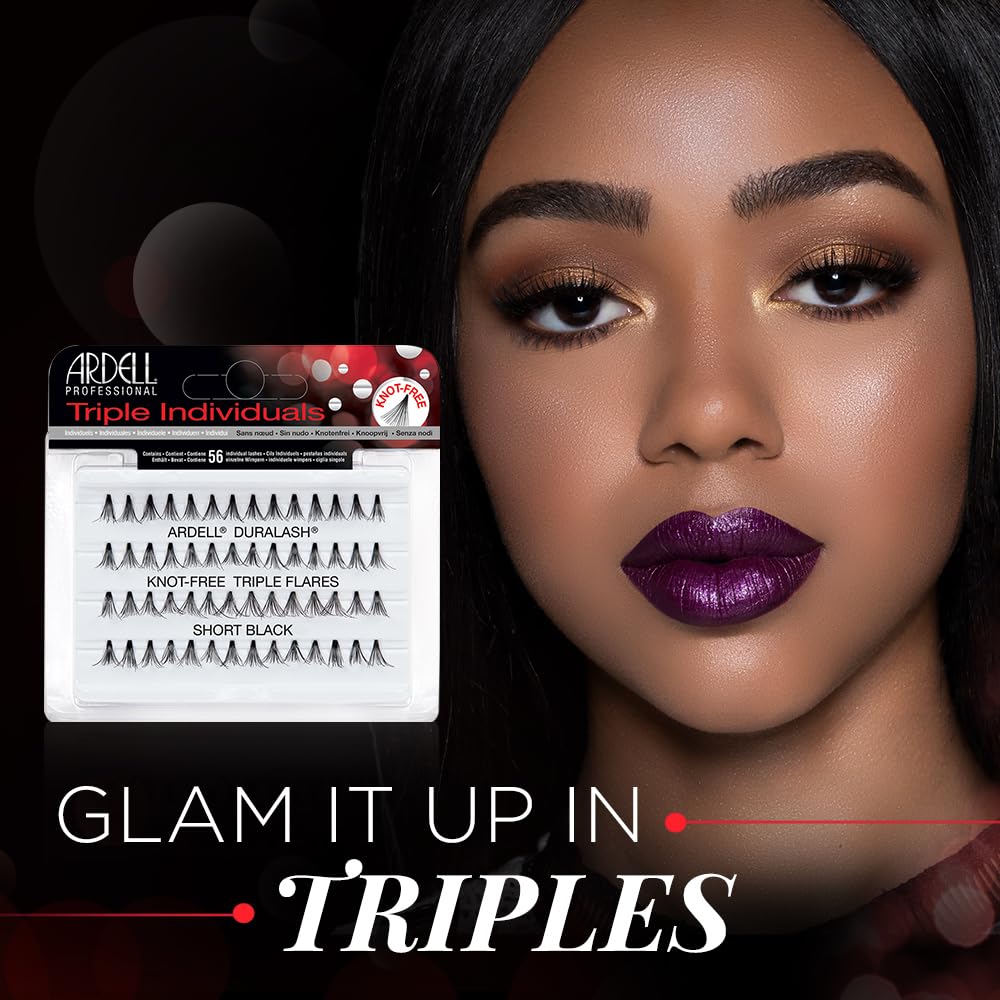 ARDELL Triple Individuals Knot-Free Short Eye Lashes, Black