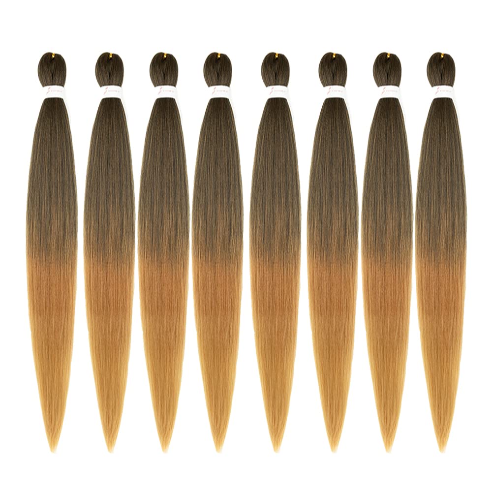Showcoco Braiding Hair Pre Stretched 42 Inch -8 Bundles Itch Free Synthetic Fiber Crochet Twist Braids Yaki Texture Braiding Hai