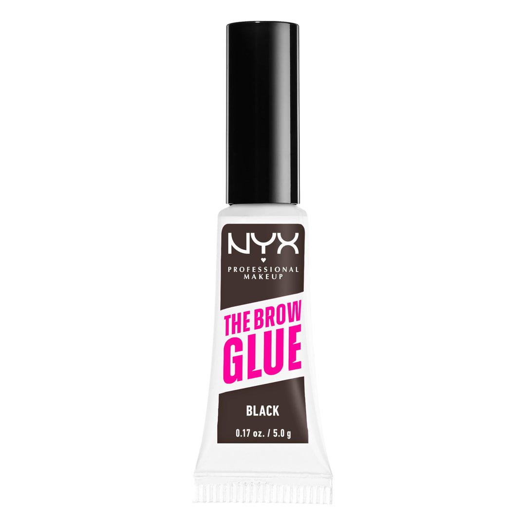 NYX PROFESSIONAL MAKEUP The Brow Glue, Extreme Hold Tinted Eyebrow Gel - Black