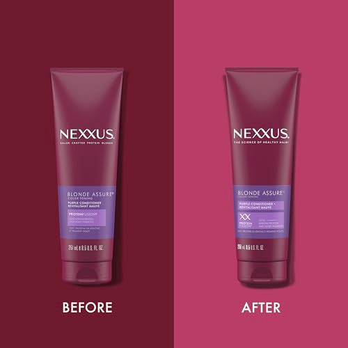 Nexxus Hair Color Blonde Assure Purple Conditioner, Keratin, For Blonde and Bleached Hair, Color 8.5 oz