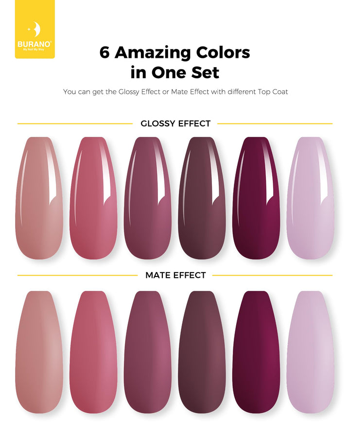 BURANO Poly Extension Gel Nail Kit, 6 Colors Nail Poly Nails Builder Gel Set for Beginner & Professional Using, Poly Nail Gel Kits DIY Starter Kit Nail Art Gift (05 Skin nude)