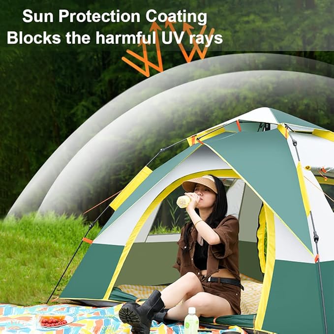 axGear Camping Tent Waterproof Windproof Dome Hiking Tent 2 to 4 People Family