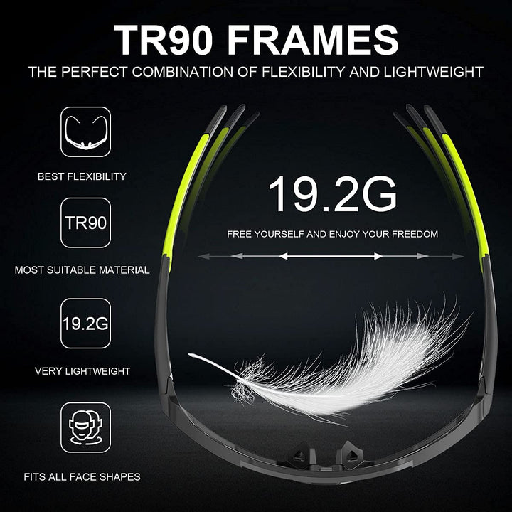 X-TIGER Polarized Sports Sunglasses with 3 Interchangeable Lenses,Mens Womens Cycling Glasses,Baseball Running Fishing Driving Sunglasses Lightweight
