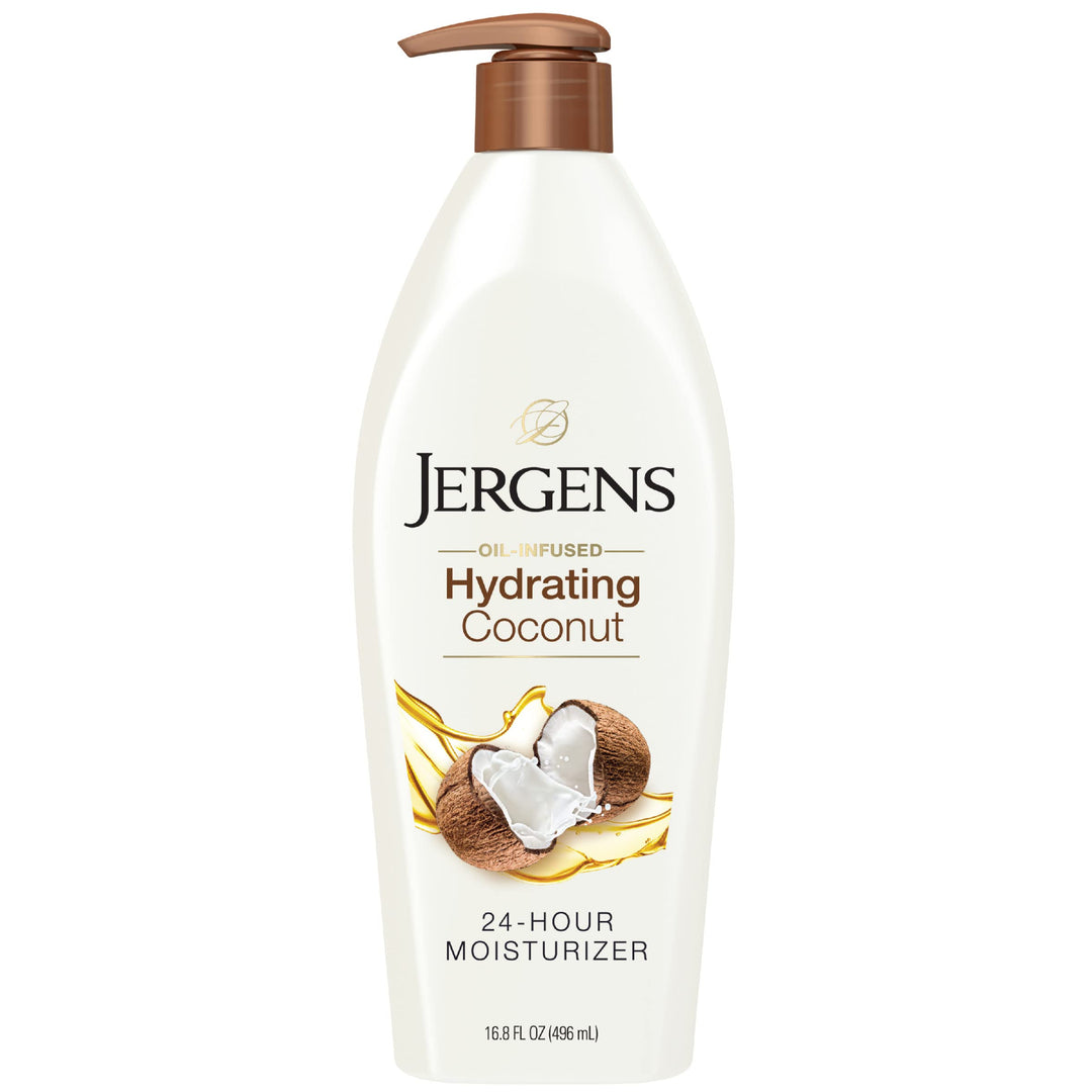 Jergens Hydrating Coconut Body Lotion, Hand And Body Moisturizer Hydrates Dry Skin Instantly, Infused With Coconut Oil, Dermatol