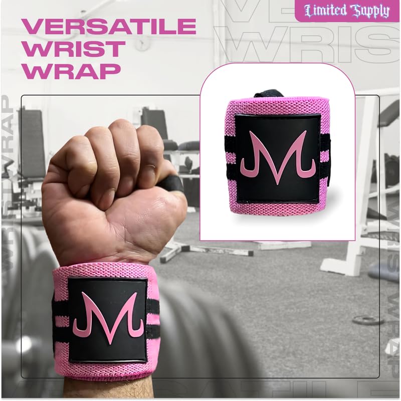CROWN Anime Wrist Wraps 2 Pairs Bundle - 24" Lifting Straps for Men and Women - Gym Accessories Support Weightlifting, Powerlifting, Strength Training, Workout (Duo F)