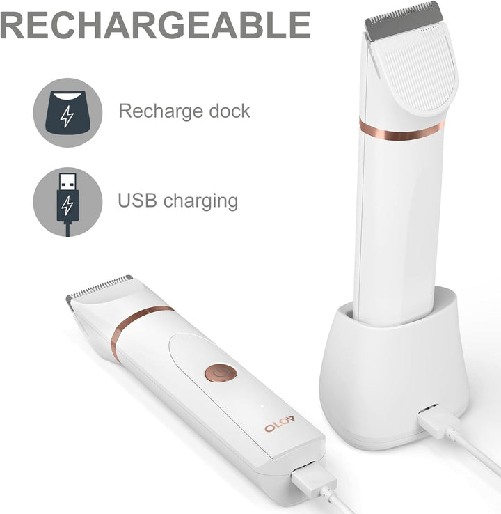 Electric Body Hair Trimmer | Waterproof Groomer for Men & Women | USB Rechargeable