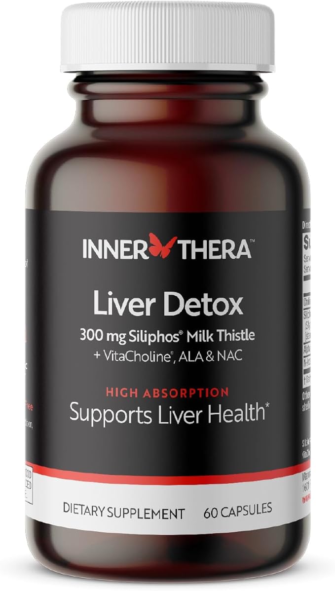 Liver Detox with 360 mg Milk Thistle Supplement with Alpha Lipoic Acid, Choline and NAC, Supports Healthy Liver Function, 60 Veggie Caps