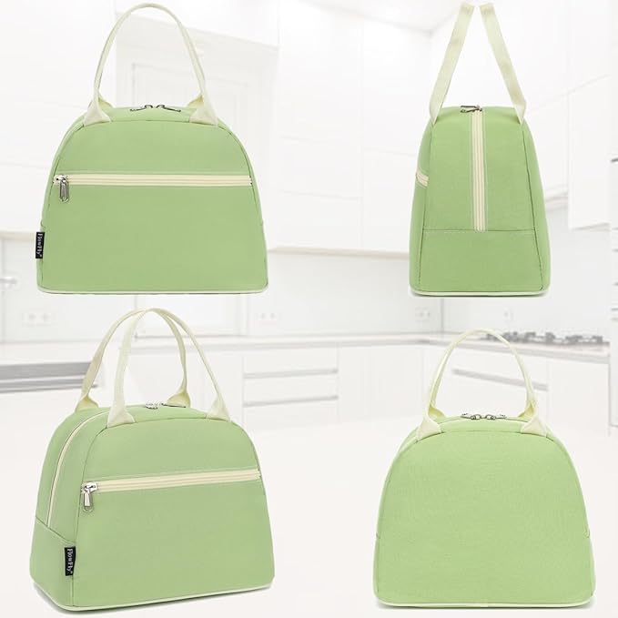 FlowFly Lunch Bag Tote Bag Lunch Organizer Lunch Holder Insulated Lunch Cooler Bag for Women/Men, Prairie Green