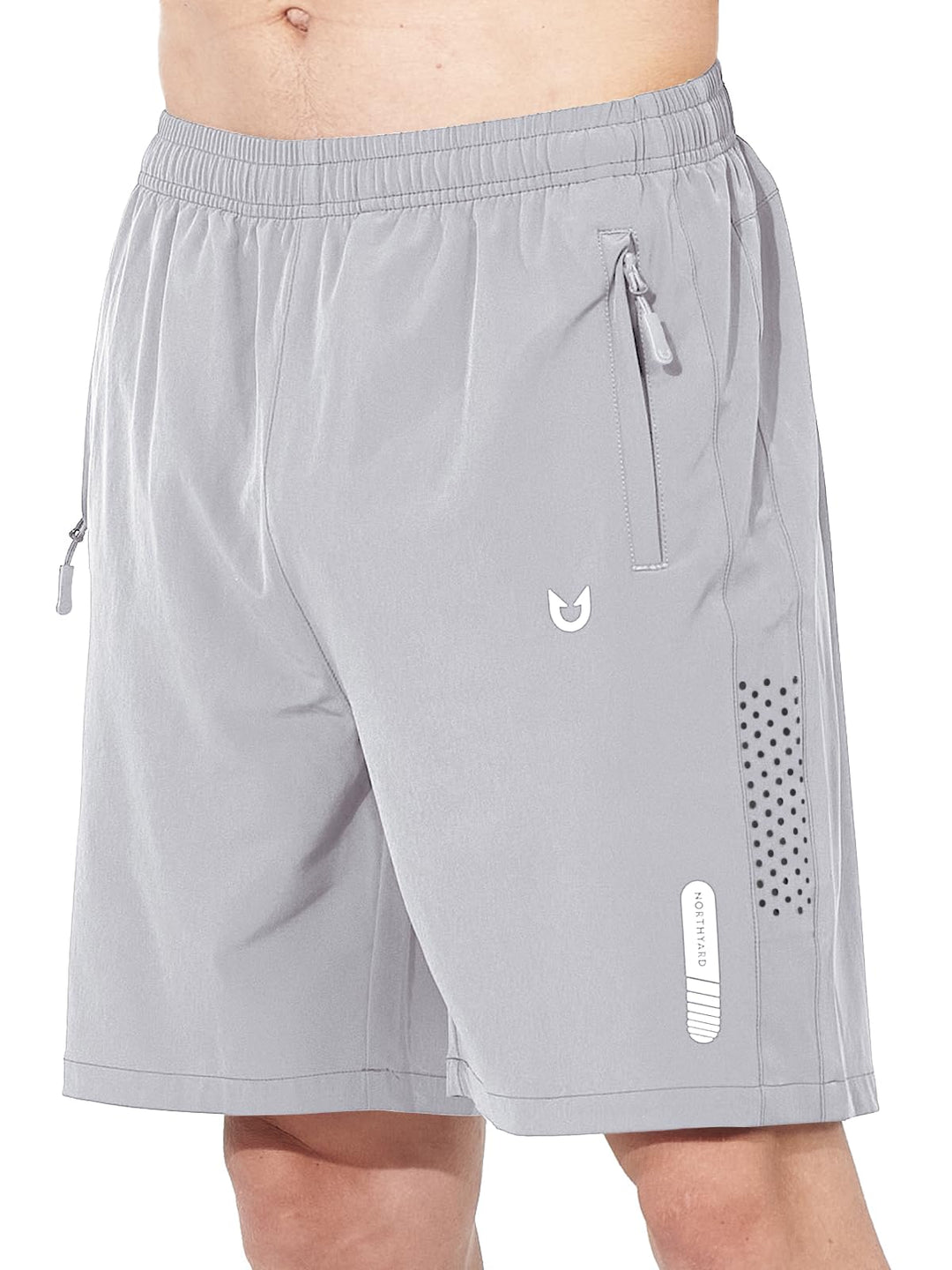 NORTHYARD Men's Athletic Running Shorts Quick Dry Workout Shorts 7"/ 5"/ 9" Lightweight Sports Gym Basketball Shorts Hiking Exercise GREY XS