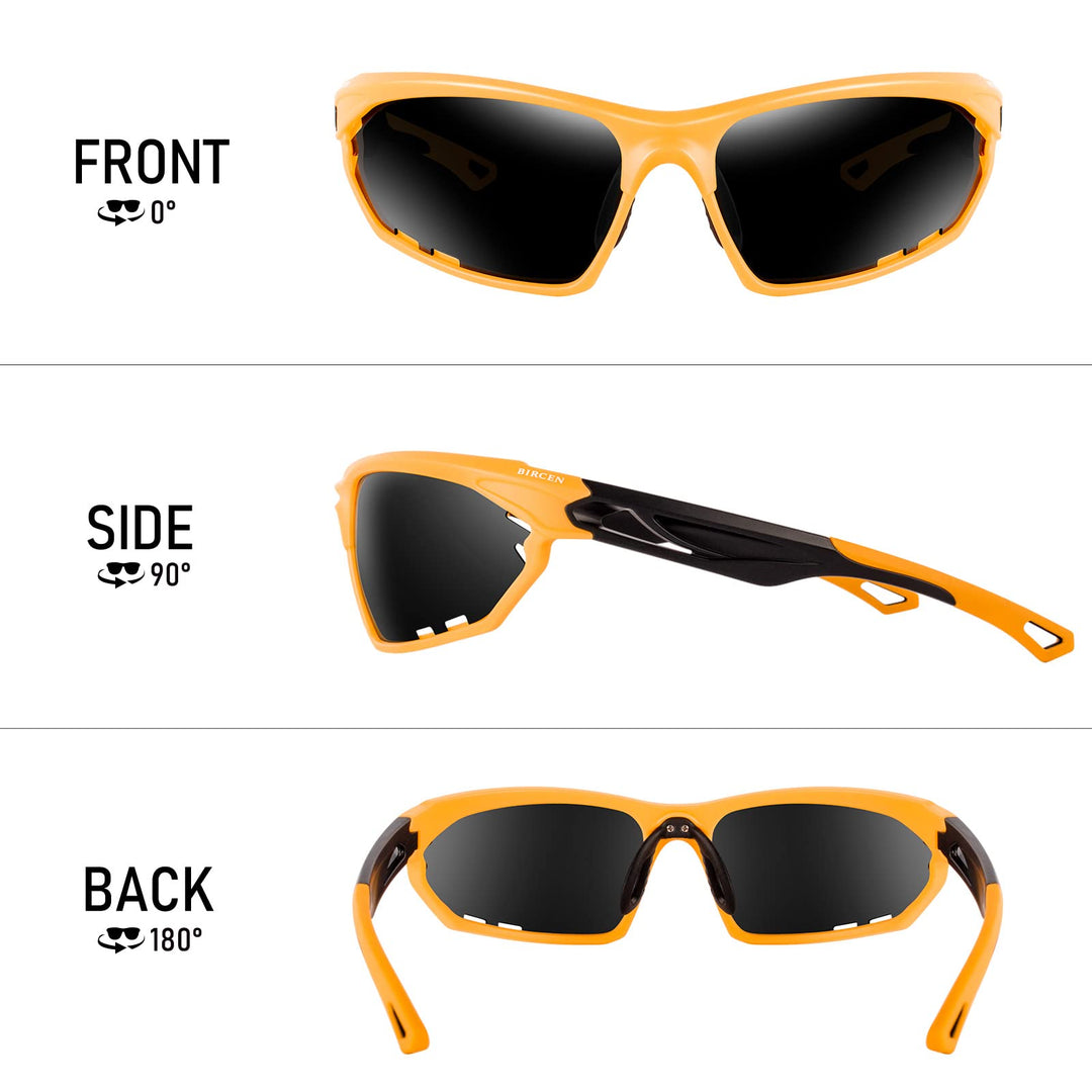 BIRCEN Polarized Sport Sunglasses for Men - Women UV Protection Shades for Motorcycle Golf Baseball Cycling Fishing Driving