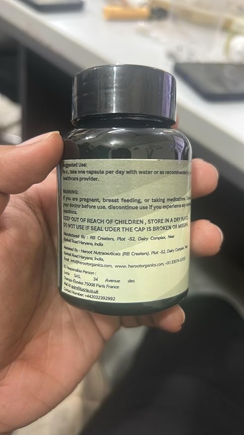 Organic AshwagandhaCapsules Pure Organic Ashwagandha Powder and Root Extract - Stress Relief, Mood Enhancer (Pack of 60 Capsule)