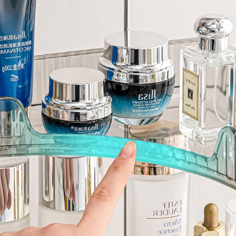 Grey Corner Vanity Organiser - 3 Tier Bathroom Counter Shelf for Makeup, Skincare, Toiletries & More