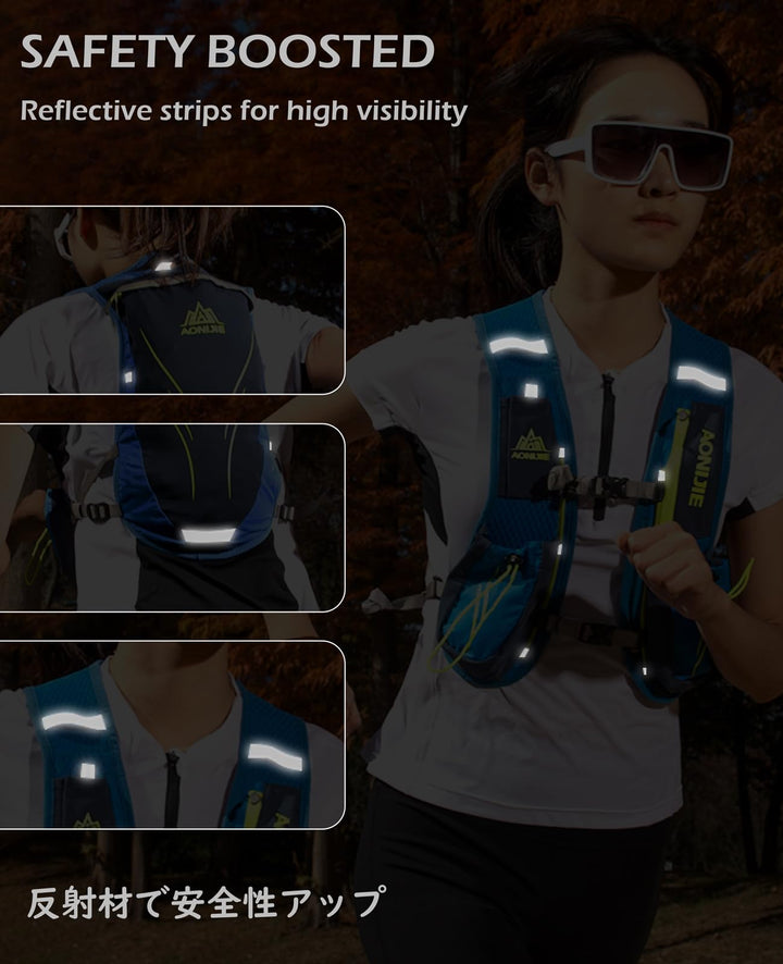 TRIWONDER Hydration Pack Backpack 5/5.5L Hydration Running Vest for Cycling, Running, Marathoner, Hiking (02 Black&Grey 5.5L - with 1.5L Water Bladder, One Size)