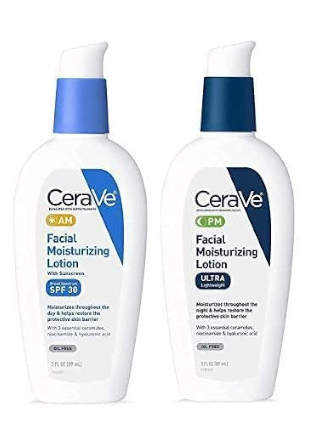 Cerave Facial Moisturizing Lotion 3Oz. Am/Pm Bundle