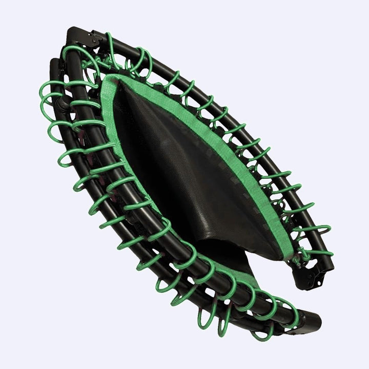 Fitness Trampoline for Adults and Kids, Indoor Rebounder Exercise Trampoline for Workout Fitness for Quiet and Safely Cushioned Bounce Workout (with Handles, Green)