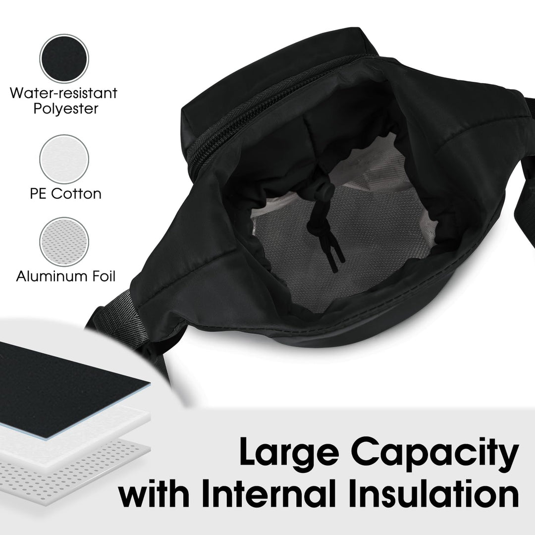 Ceneda Water Bottle Carrier Bag with Phone Pocket 32oz 40oz Tumbler Insulated Water Bottle Holder with Adjustable Shoulder Strap Carrier Sling Bag (Black)