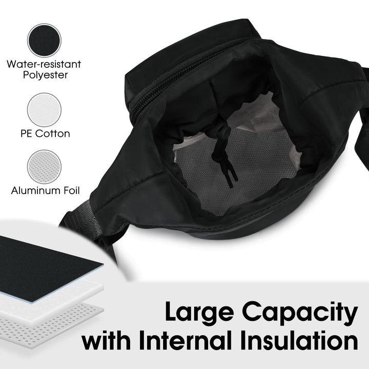 Ceneda Water Bottle Carrier Bag with Phone Pocket 32oz 40oz Tumbler Insulated Water Bottle Holder with Adjustable Shoulder Strap Carrier Sling Bag (Black)