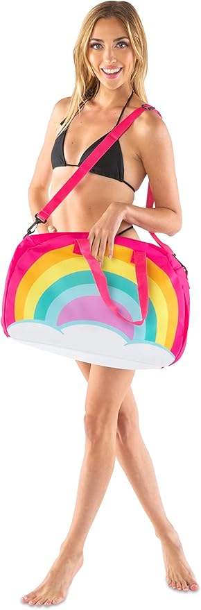 BigMouth Inc Large Insulated Cooler Bag, Reusable Travel Bag with Adustable Straps, Cute Collapsible Food Tote for Picnic Pool Beach