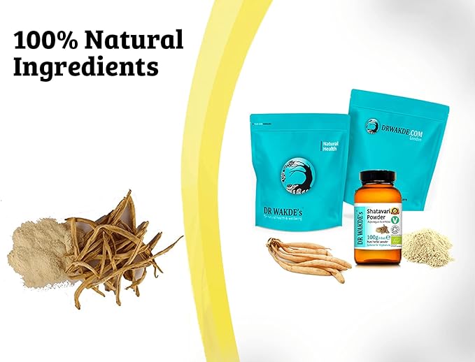 DR WAKDE'S Organic Shatavari Powder (Asparagus racemosa) - 100g (3.5oz) | Pure, Raw & Dried Powder | Ayurvedic Herb | Vegan | Nothing Added, Nothing Removed | Same Day Dispatch