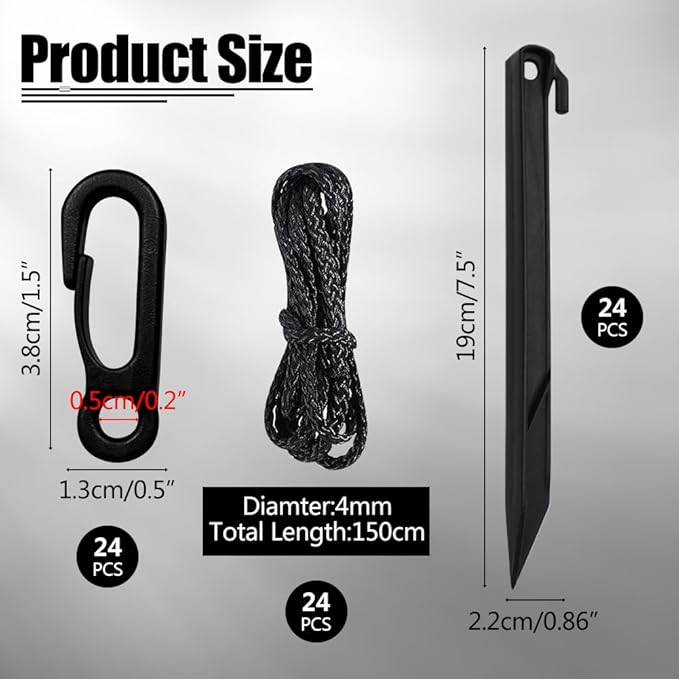 24 Sets Inflatable Stakes Replacement Set Halloween Christmas Ground Stakes Tent Stakes Tents Pegs Blow up Stakes for Inflatables Camping Tents Outdoor Camping Canopy