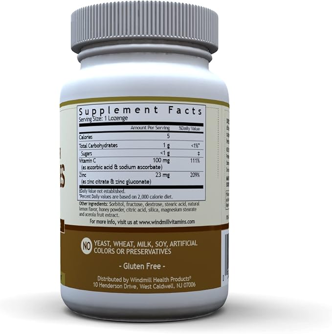 ZINC LOZ W/VIT C 100MG H/L WML 50 by Windmill,9 Ounce (Pack of 1)
