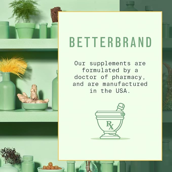 Betterbrand BetterMushrooms Mushroom Gummies to Support Gut Health, Metabolism, Energy, Focus - Lion's Mane, Cordyceps, Chaga & Maitake Mushroom Supplement - Maintains Healthy Immune System