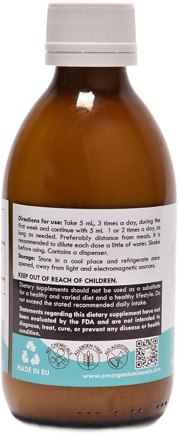 Ormus Organic Minerals 250 mL - Ormus Pure Premium - Concentrated - Minerals from deep Atlantic Waters - Monatomic - 1 Unit