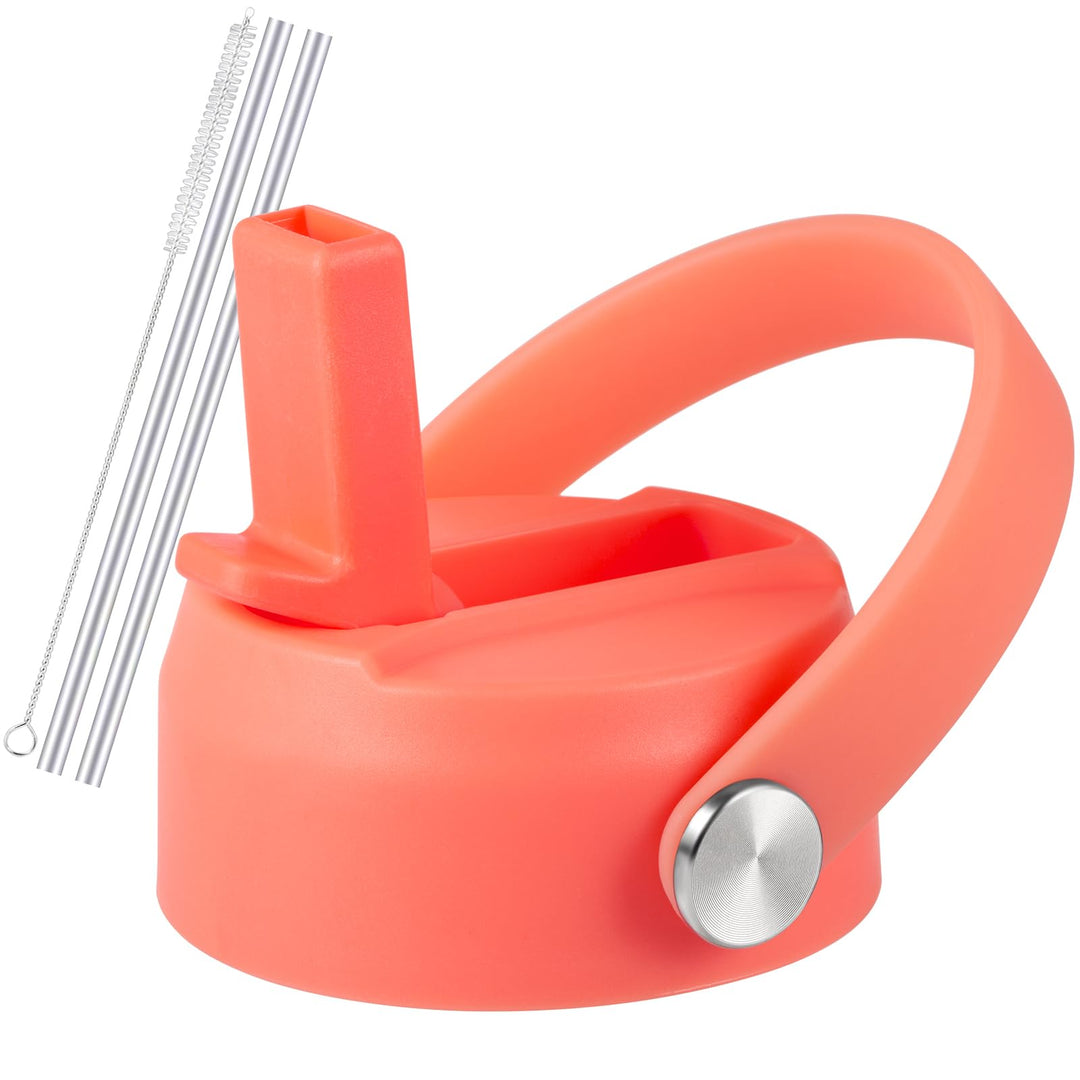 RRegeny Straw Lid for Hydro Flask Wide Mouth 32 40 oz, Straw Lids with Flexible Handle and Straws Compatible with HydroFlask, Replacement Sports Flex Cap Wide Mouth Top 32 40 oz