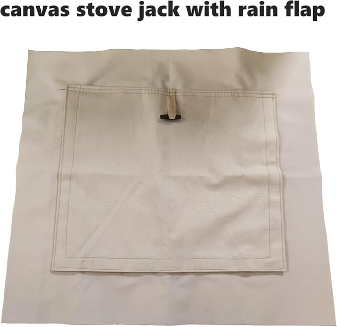 DANCHEL OUTDOOR Stove Jack Kit for Tent with Rain Flap Cover for Dia. 4''/5.85'', Fire Resistant Wood Stove Hole for Canvas Tent Hot Tent Chimney, Side Wall A/C 4 Season