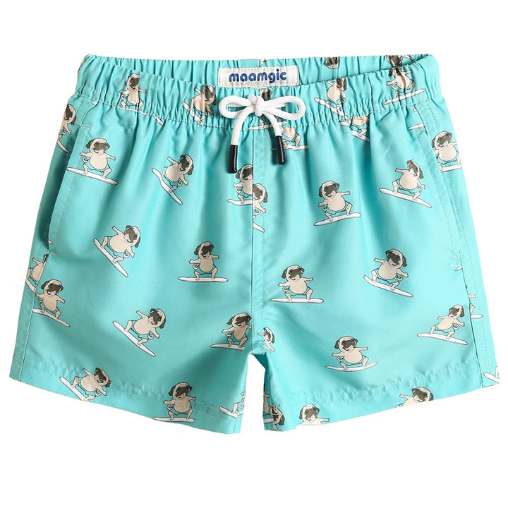 maamgic Boys Swim Trunks Toddler Swim Shorts Little Boys Bathing Suit Swimsuit Toddler Boy Swimwear,Puppy Green,2 T