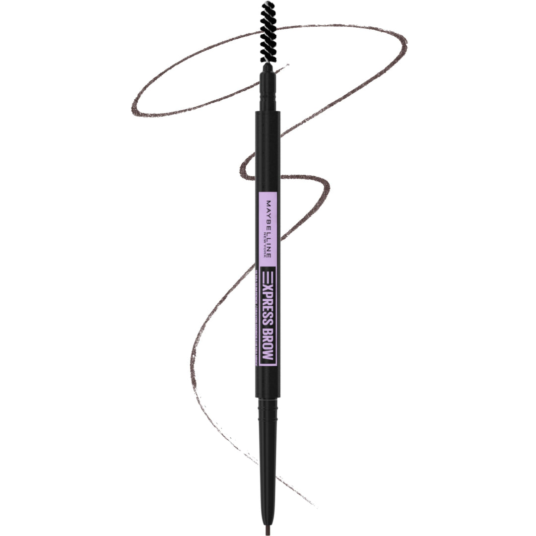 Maybelline Express Brow Ultra Slim Eyebrow Makeup, Brow Pencil with Precision Tip and Spoolie for Defined Eyebrows, Black Brown, 1 Count