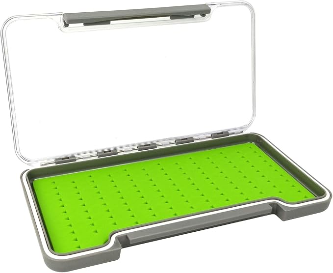 Aventik Fly Fishing Boxes Silicone Super Slim Fishing Storage Fishing Tackle Case Waterproof Best Pocket Sizes 7.36"X4.02"X0.63"/5.39"X3.74" X0.63'’(2pc-g048lb)