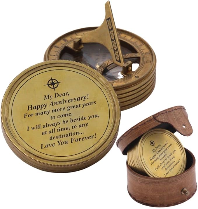 to My Husband I Love You, Brass Compass Engraved Gifts for Men, Bronze Gifts for Men, Romantic Gifts for Him/Her, Keepsake Gifts for Husband, 5th/25th 50th Wedding Gift Ideas