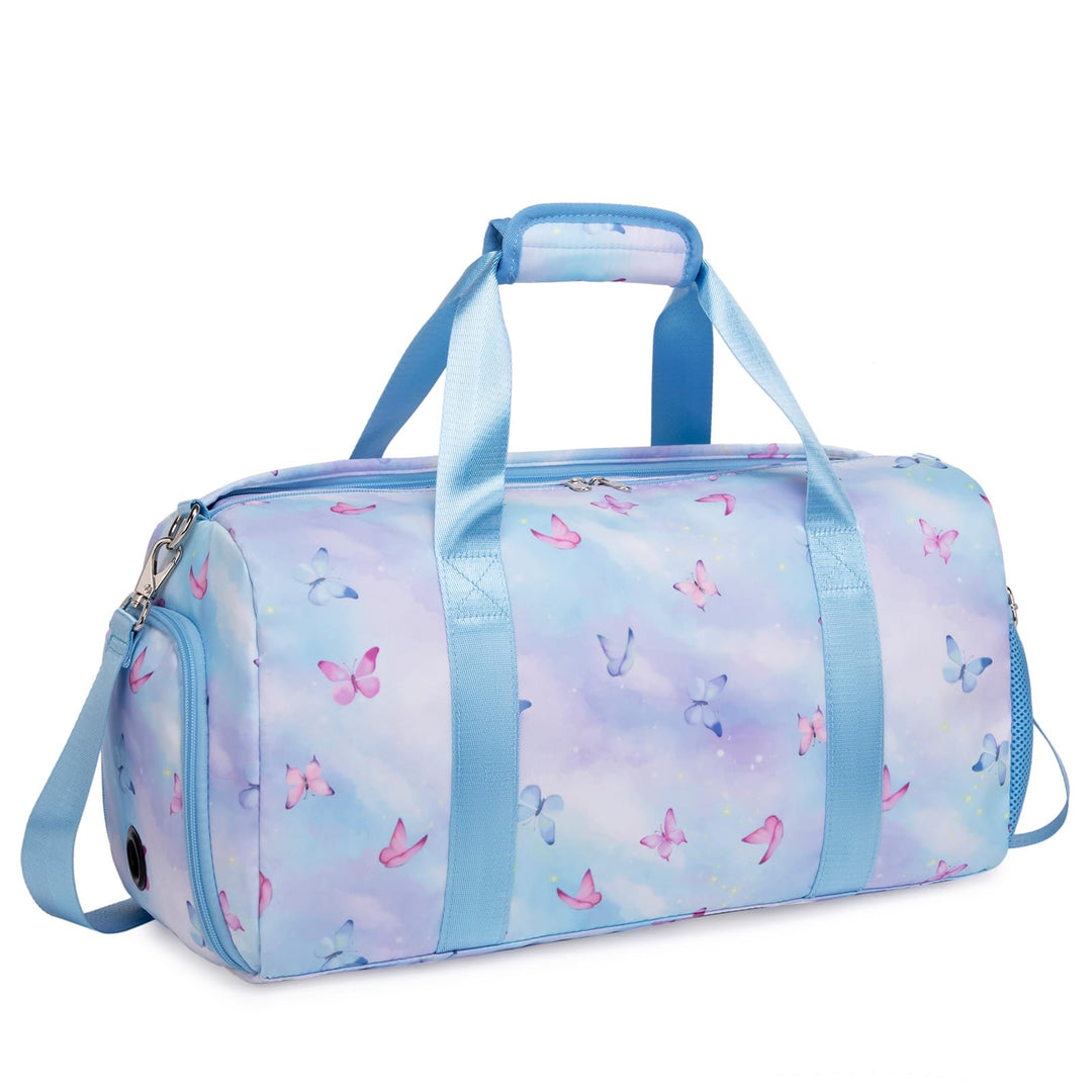 Cute Ballet Dance Bag Butterfly Dance Bag Sports Bag Gym Bag Duffle Bag Travel Bag for Girls with Shoes Compartment