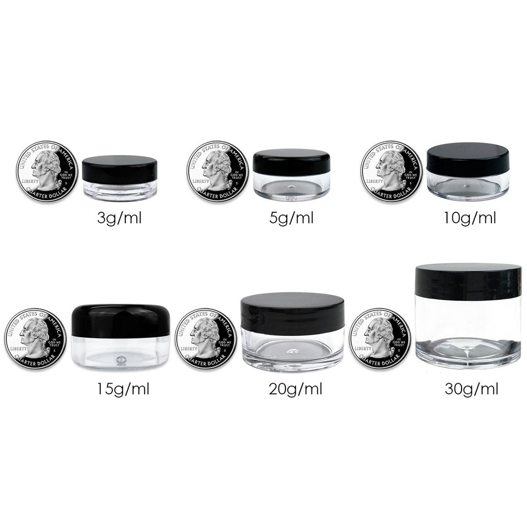 Beauticom 20 gram/20ml Empty Clear Small Round Travel Container Jar Pots with Lids for Make Up Powder, Eyeshadow Pigments, Lotion, Creams, Lip Balm, Lip Gloss, Samples (12 Pieces, Teal)