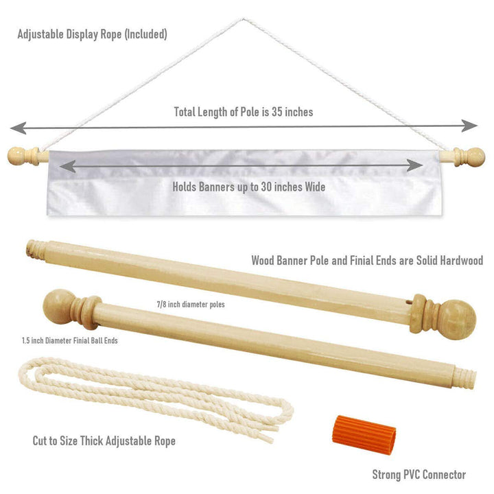 College Flags & Banners Co. William Penn University House Flag and Wood Banner Pole Set